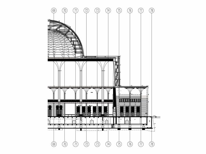 Sezione verticale della moschea