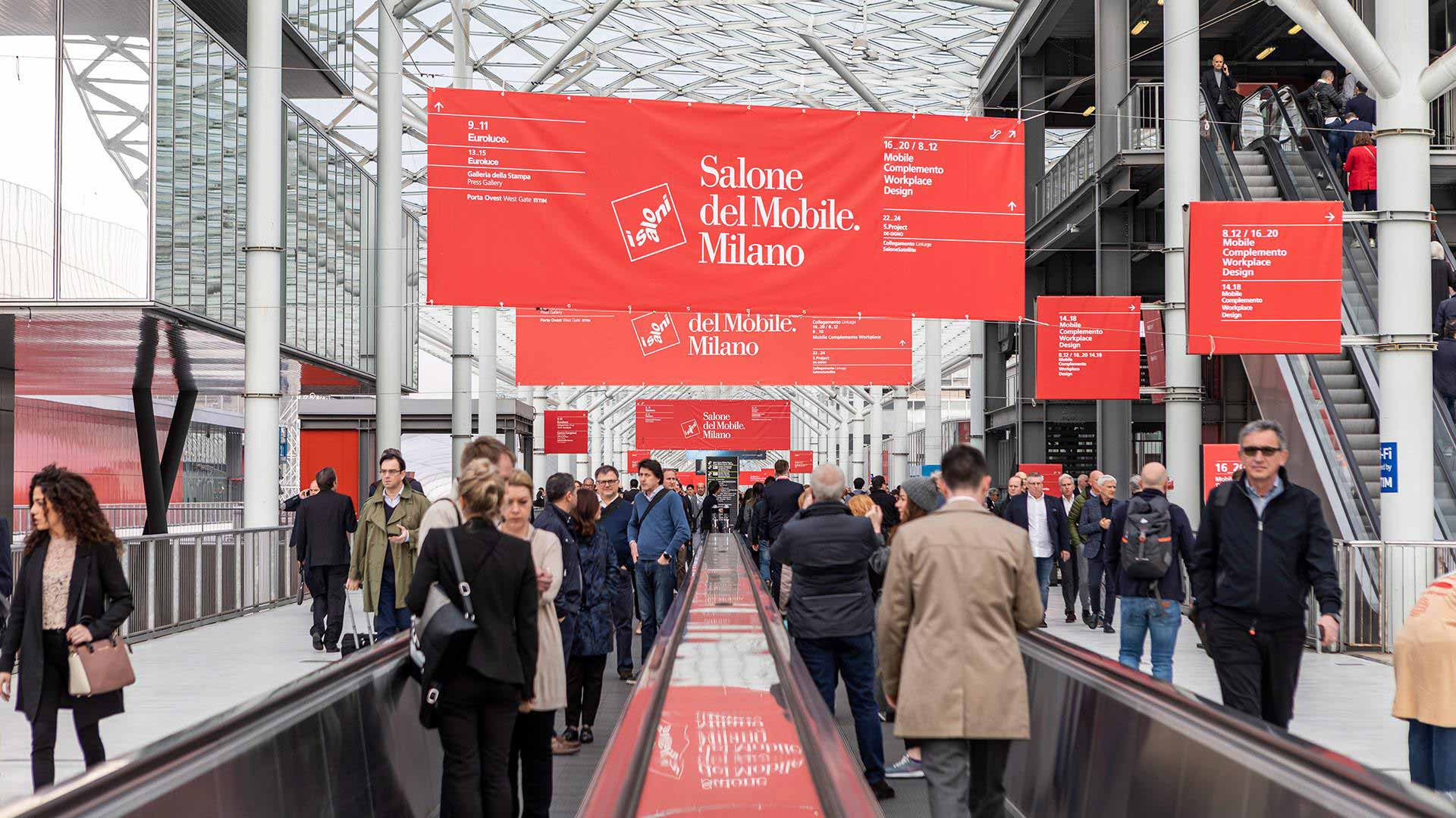 Vista sull'asse di percorrenza del Salone del Mobile di Milano